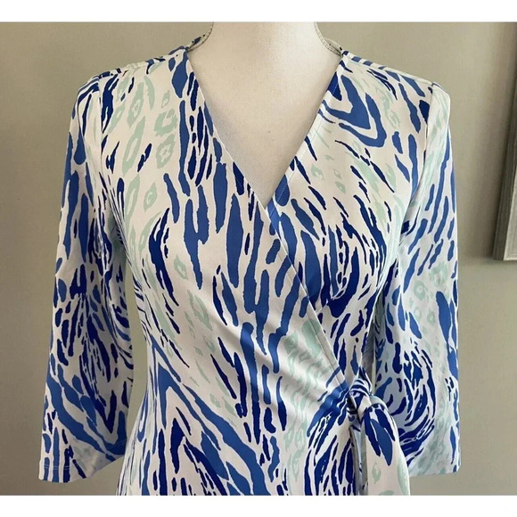 NWT Persifor Louise Dress Wrap Blue Green Spearmint Small S New - Picture 2 of 7